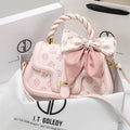 Pink Embossed Saddle Handbag
